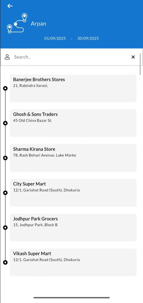 Sales Zing mobile app route planning